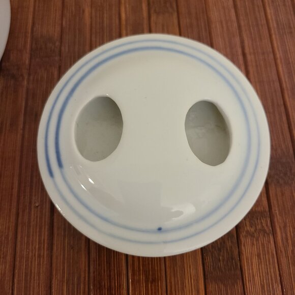 Vintage Chinese Chinoiserie Porcelain Blue & White Large Wedding Tea Pot - Picture 12 of 16